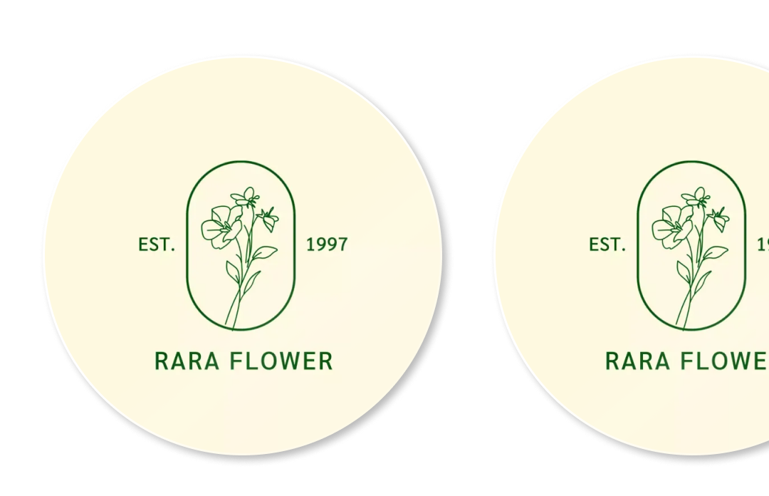 アルファベットのロゴの入った緑色のおしゃれなでクラシックな英語のロゴテンプレート